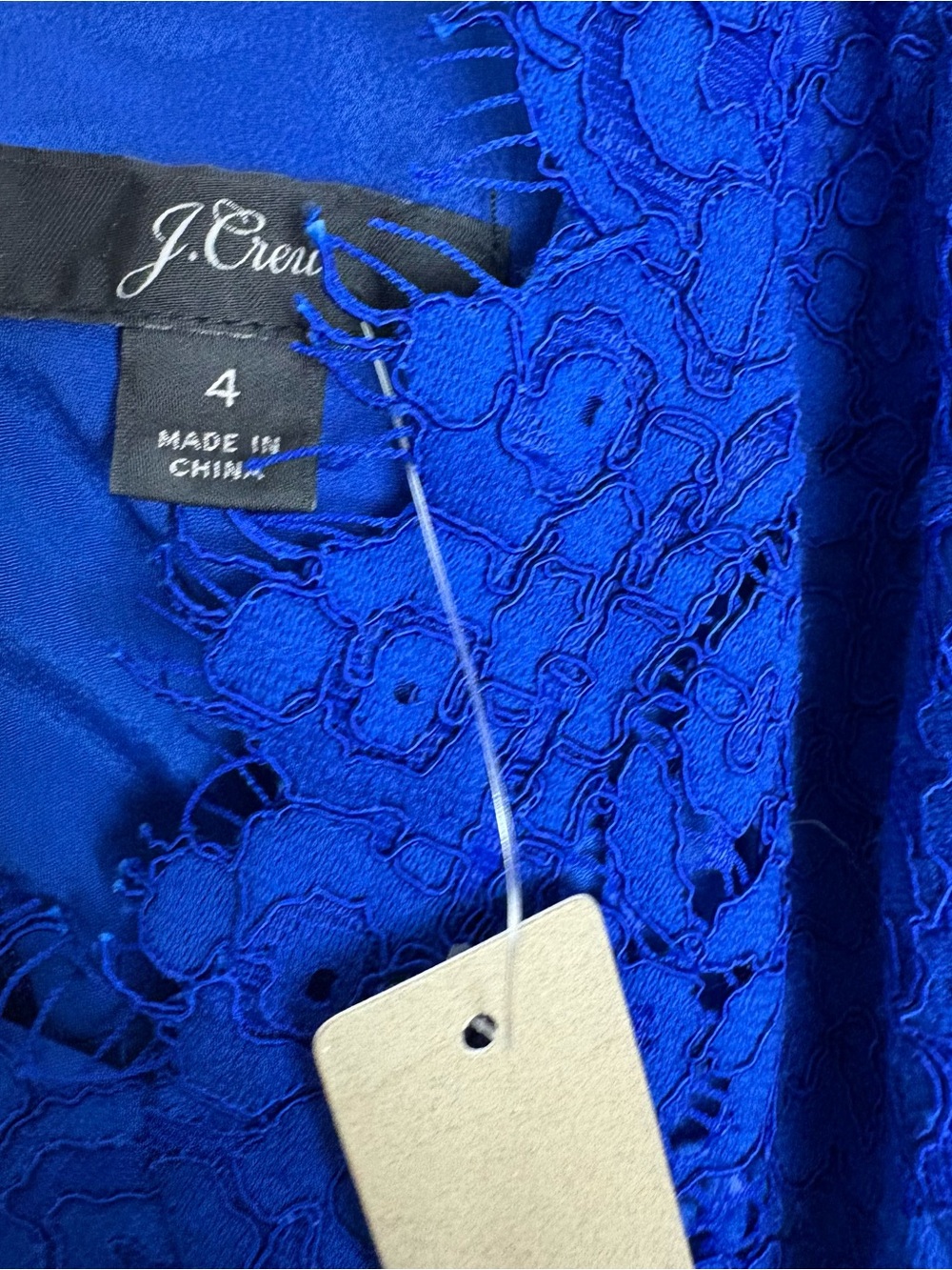 NEW J. Crew Cobalt Blue Lace Slip Dress with Scalloped Hem - Picture 9 of 9